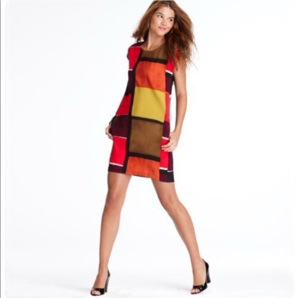 Loft by Ann Taylor Women's Petite Geometric Watercolor Shift Dress